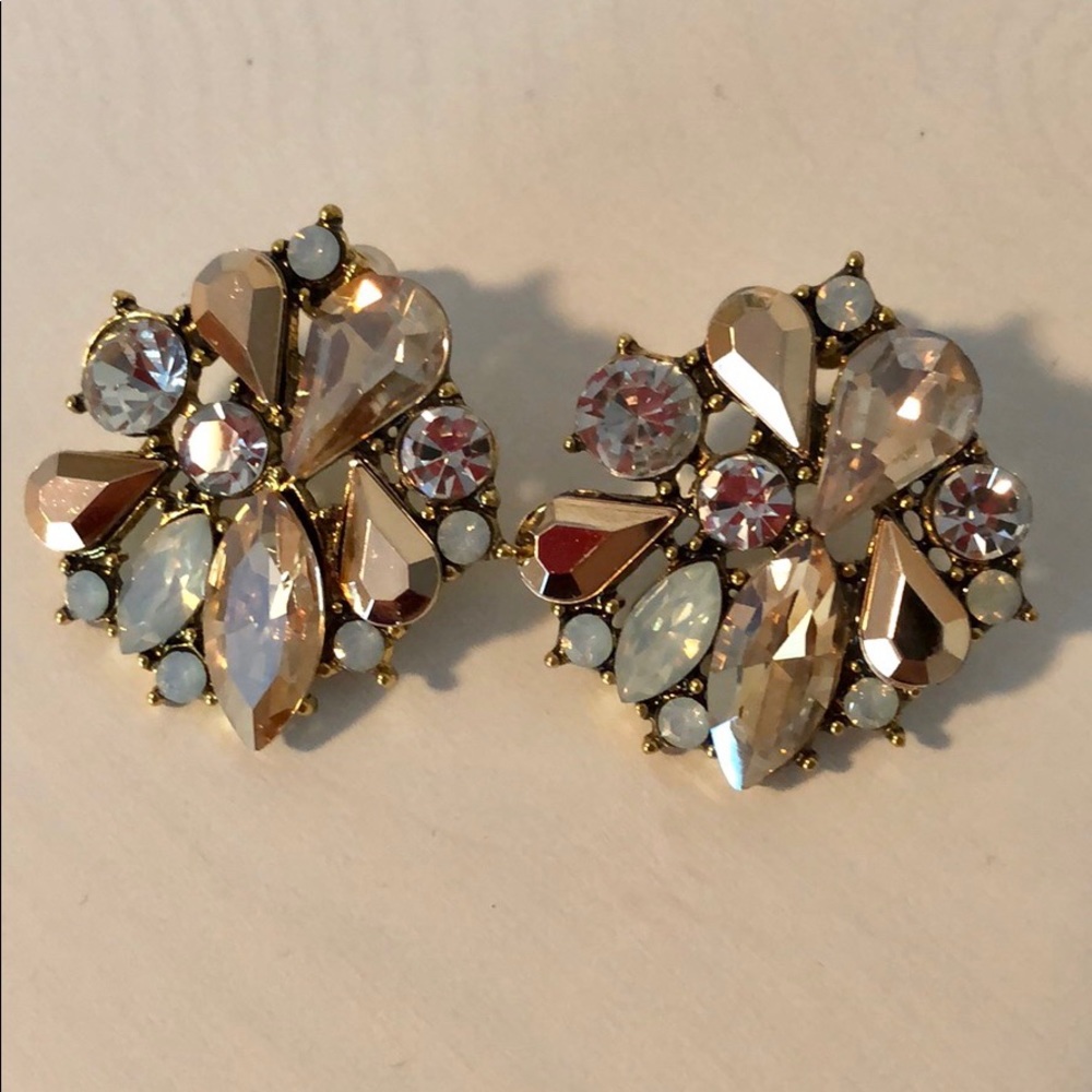 Champagne cluster earrings